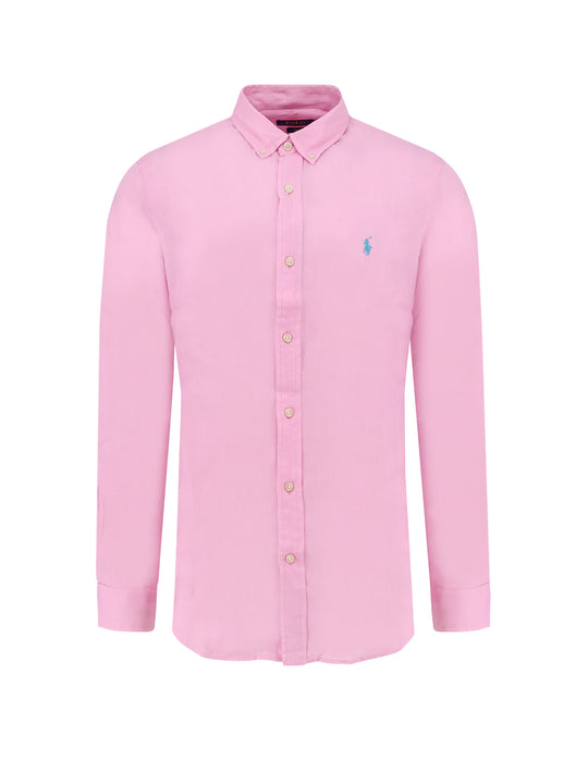 Linen Shirt With Logo Embroidery