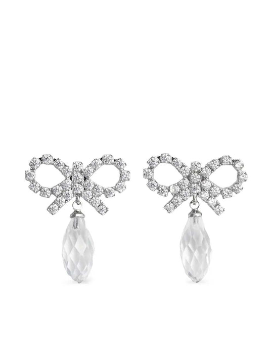 Bow And Crystal Earrings