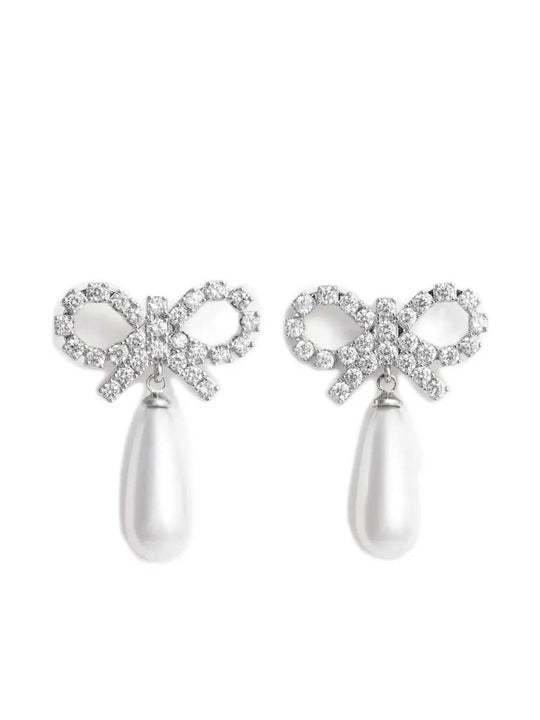 Bow And Pearl Earrings