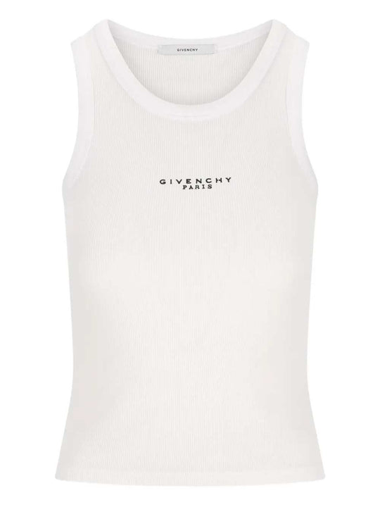 Ribbed Tank Top With Logo