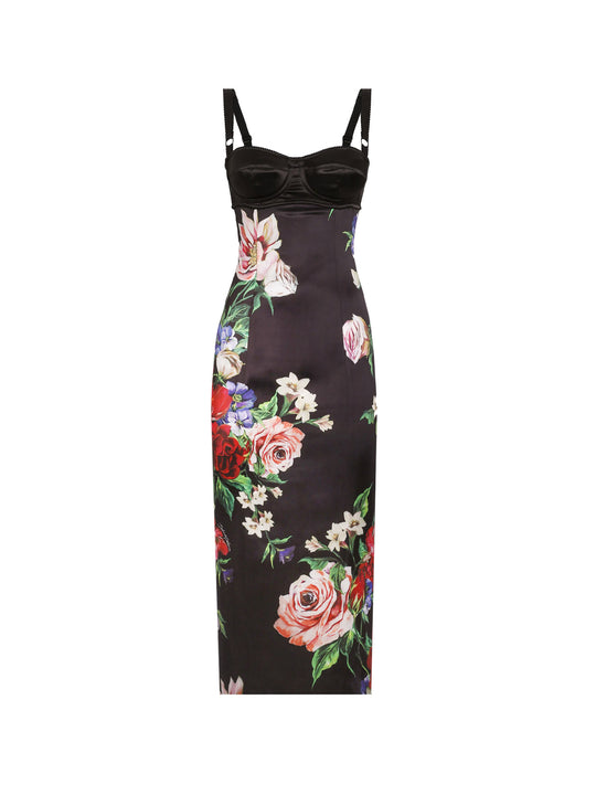 Pencil Dress With Iconic Floral Print