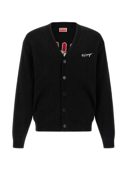 Kenzo Wild Tiger Wool And Cotton Cardigan