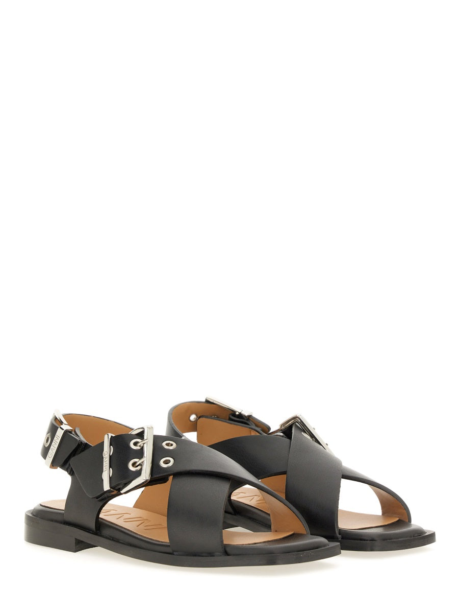 Ganni Sandals - Black | Wanan Luxury