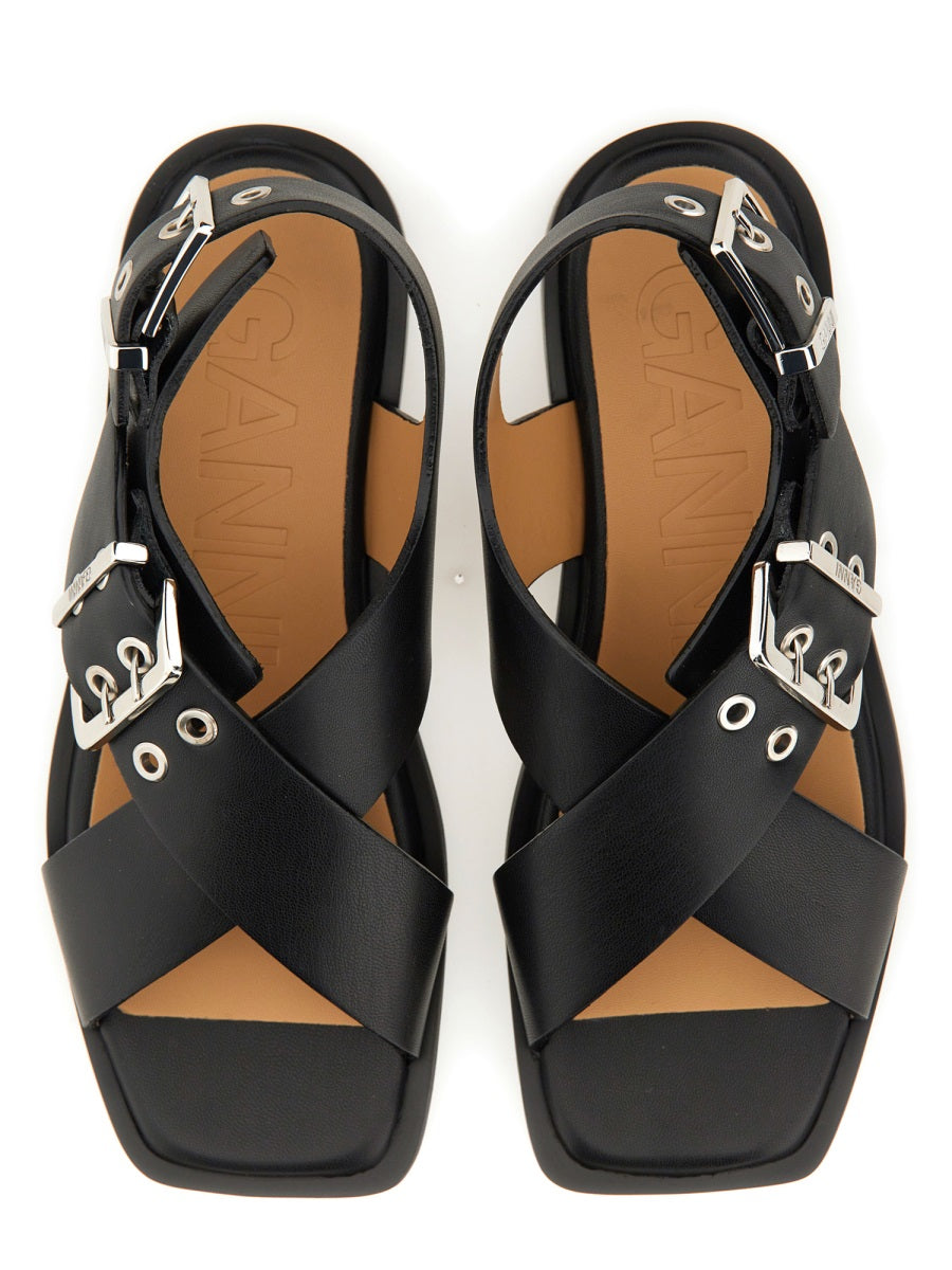 Ganni Sandals - Black | Wanan Luxury