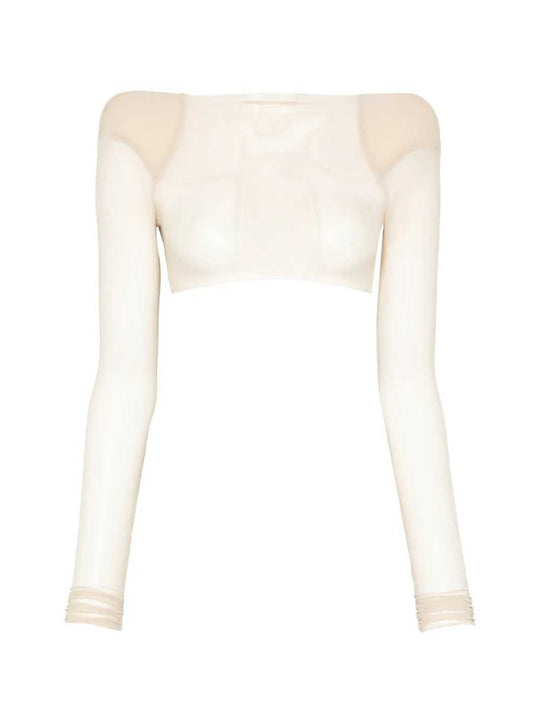 Sheer T-Shirt With Structured Shoulders