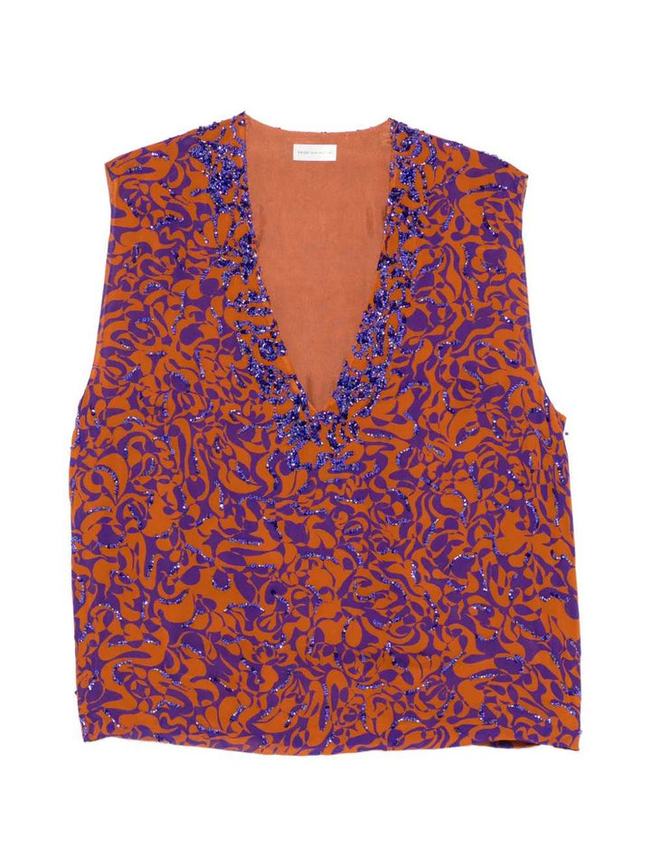 Dries Van Noten TOP - Red | 8206033acae46e53d0698389020137a69d22eabb