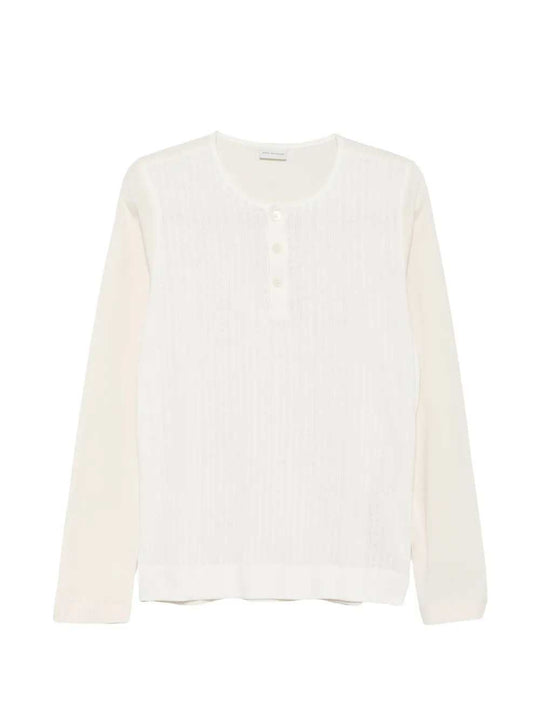 Long-Sleeved Button-Up T-Shirt