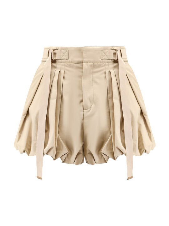 Balloon Cotton Shorts With Lateral Adjustable Straps
