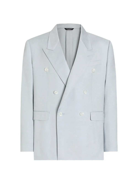 Double-Breasted Viscose Shantung Jacket