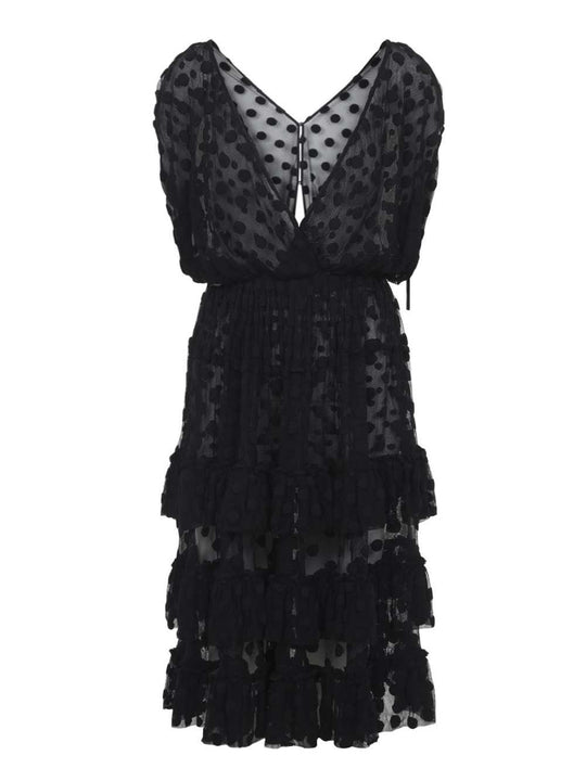 Elegant Black Cotton Dress By Dries Van Noten