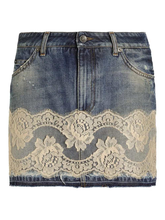 Miniskirt With Lace Inserts