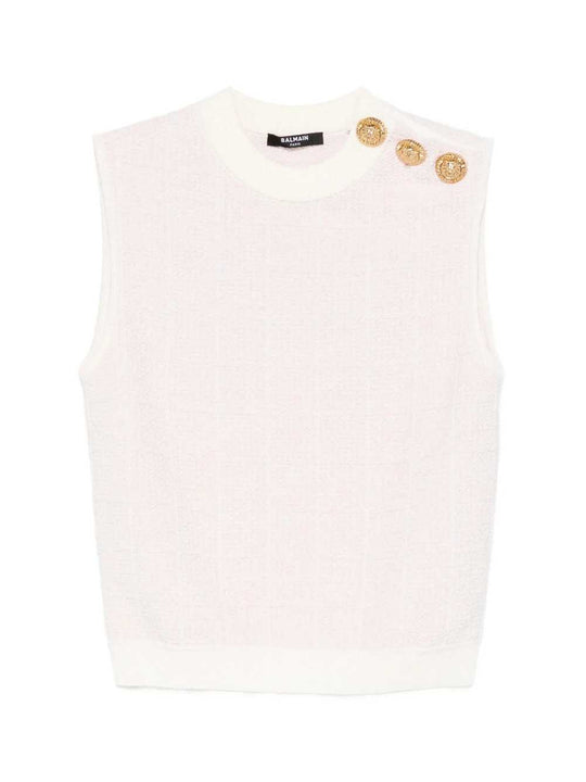 Sleeveless Top With Button