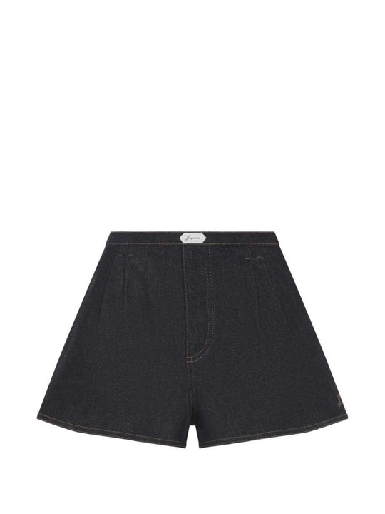 Pleated Cotton Shorts