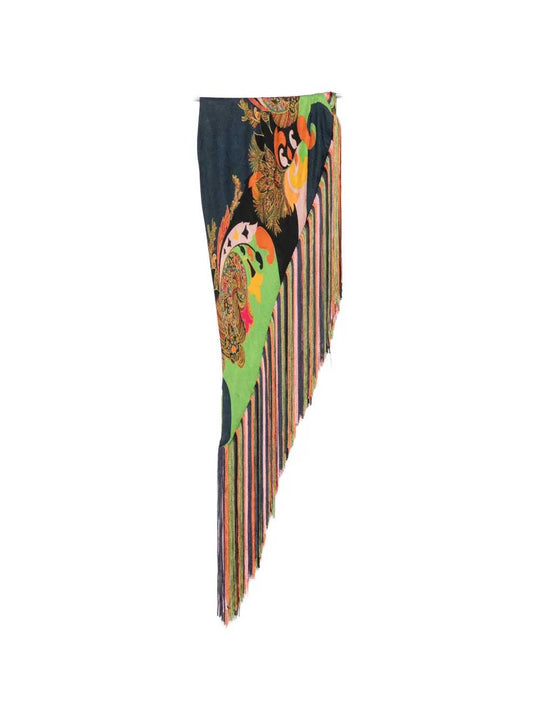 Fringed Scarf With Paisley Print