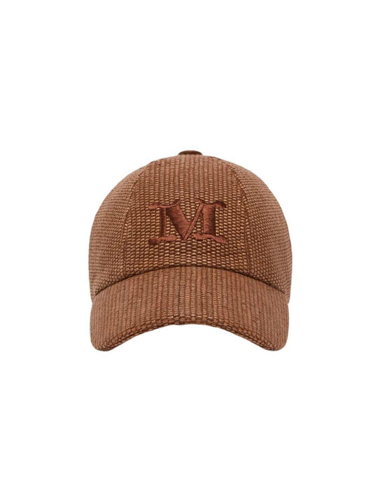 Raffia-Effect Baseball Cap - Amber Brown