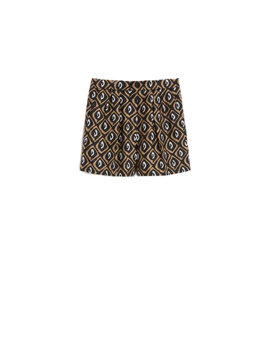 Printed Silk Shorts - Black