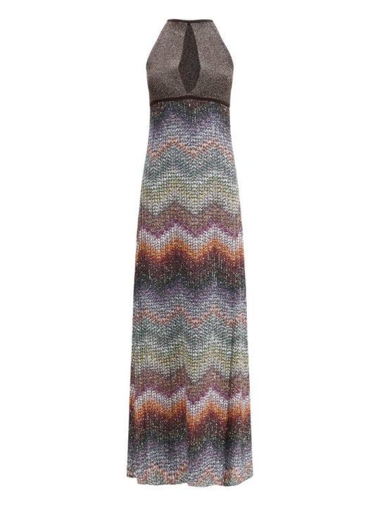 Sleeveless Zigzag Maxi Dress