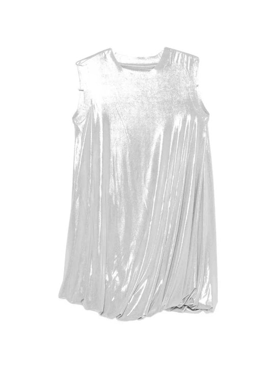 Metallic Draped Mini Dress