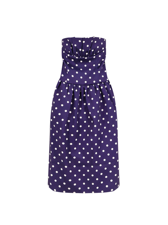 Satin Dotted Midi Dress