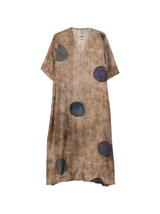 V-Neck Dress With Apostle Polka Dots