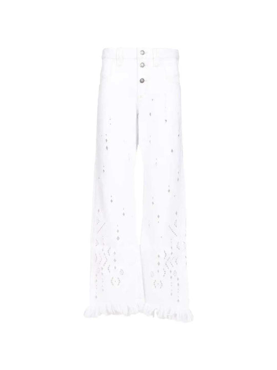 Frayed Broderie Anglaise Trousers