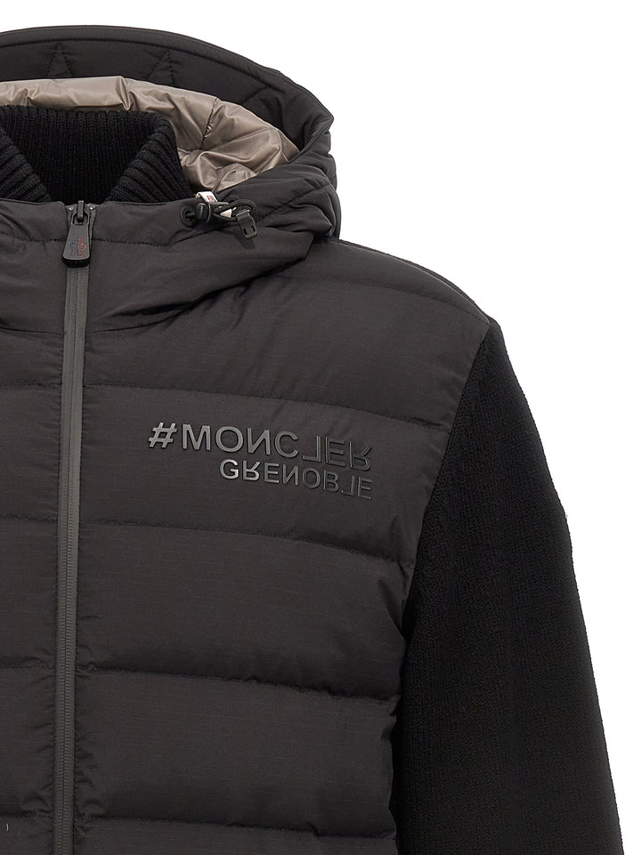 Moncler Grenoble Bimaterial Cardigan Sweaters and Cardigans - Black | 50f1efb921705652fae7514c2f036ced86ef5fd4
