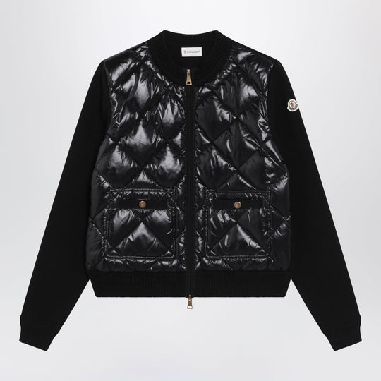 Black Padded Zip-Up Sweatshirt