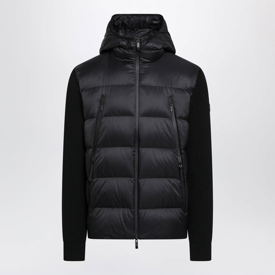 Black Padded Hooded Cardigan