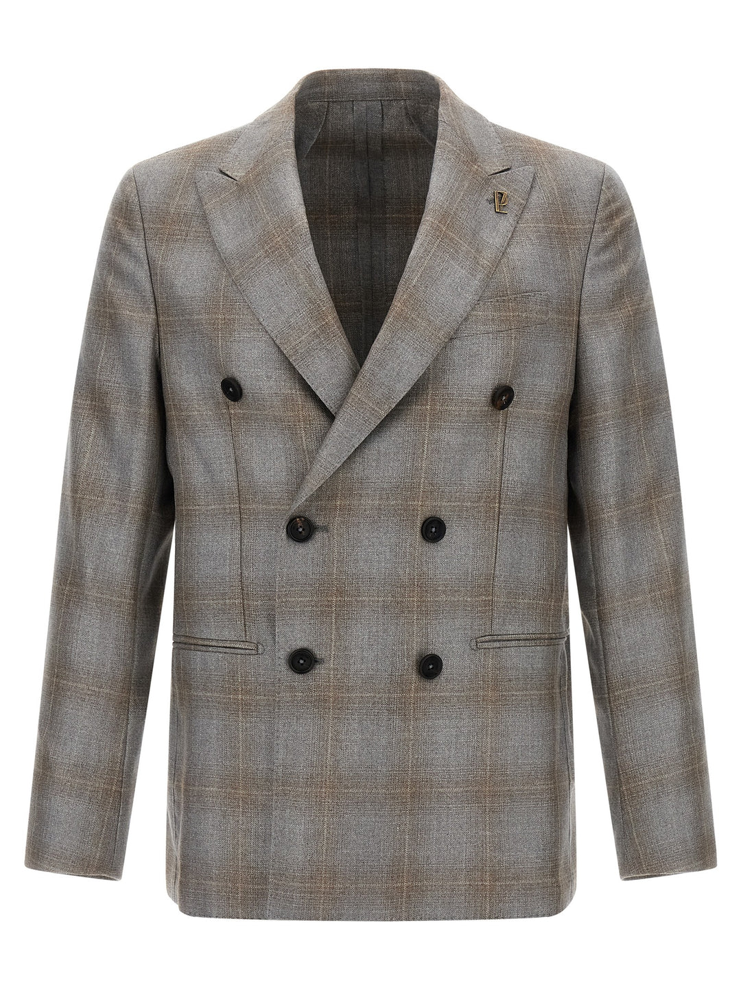 Pal Zileri Double-Breasted Blazer - Gray | c90125710cc5b73577bb604ccd8541dadd844fec