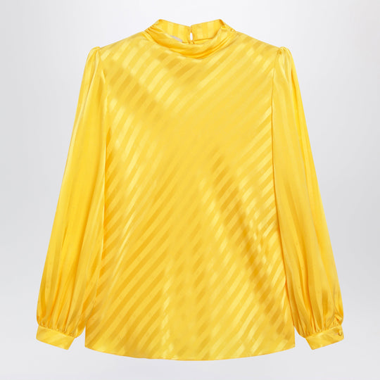 V Logo Bright Narciso Jacquard Silk Top