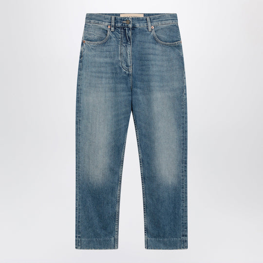 Medium Blue Jeans With V Patch Detail On The Back