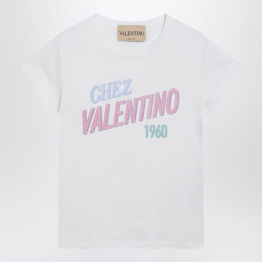 White Cotton T-Shirt With Logo Print