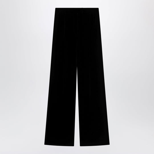 Black Viscose-Blend Trousers