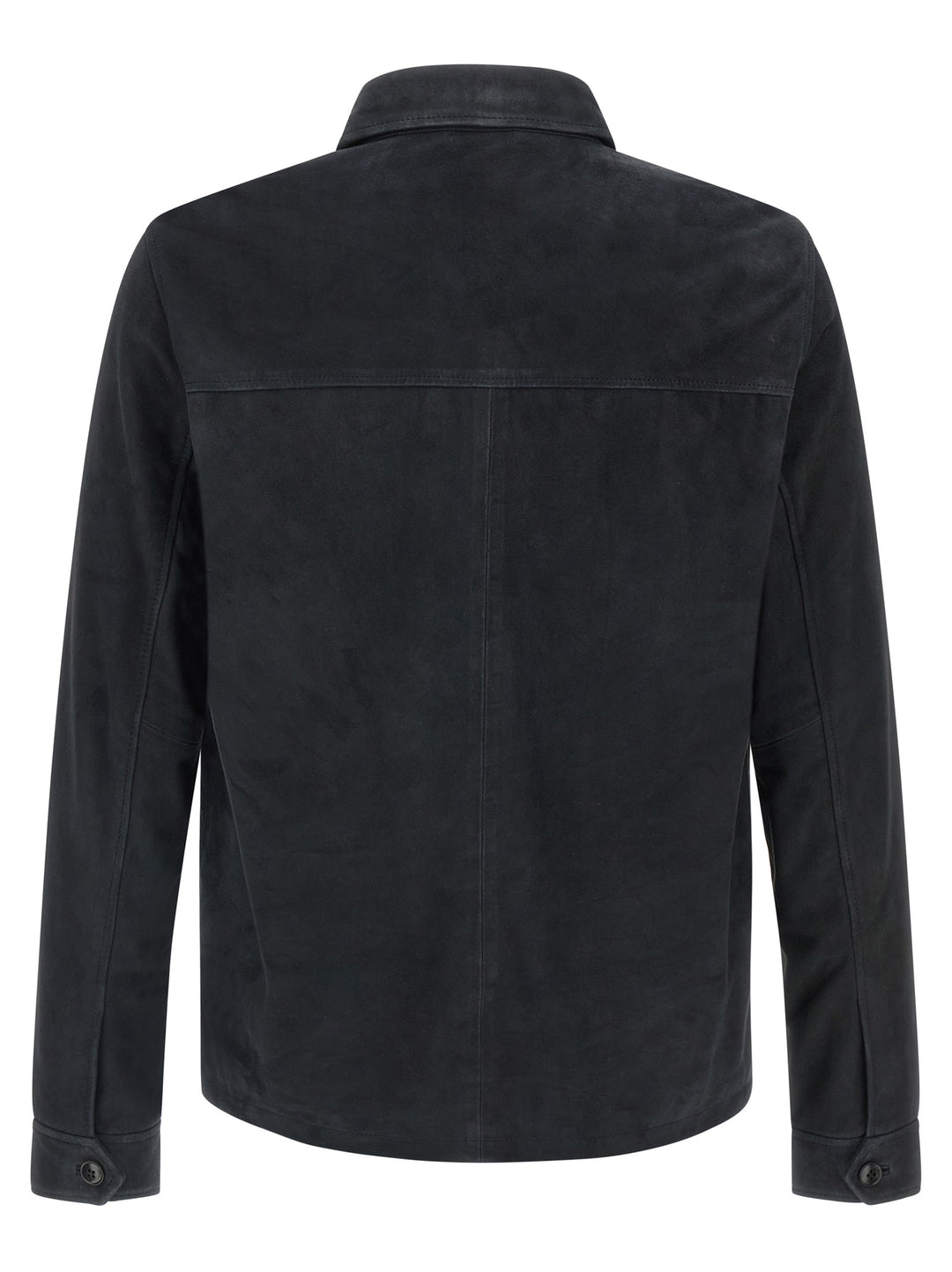 Pal Zileri Suede Overshirt Puffer Jackets - Blue | 16b55627bcf9fa13d7cb5675180c55f43860fedd