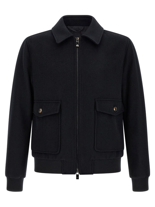 Wool Cloth Jacket Puffer Jackets Black