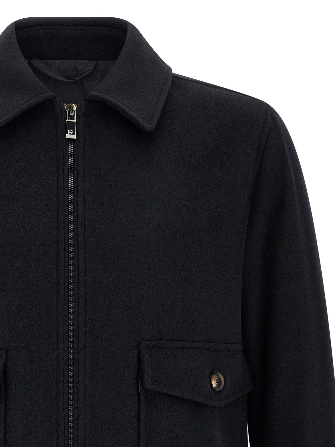 Pal Zileri Wool Cloth Jacket Puffer Jackets - Black | 830a59b43cf9b2b46e25a49cb56c595247ec0f75