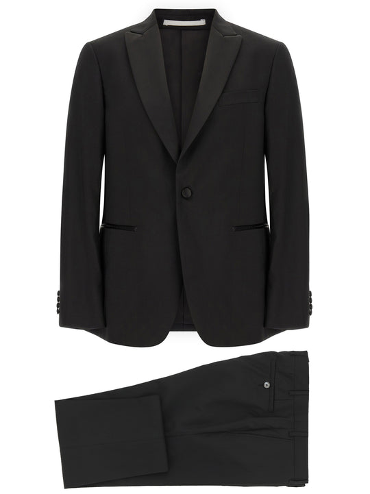Wool And Satin Dress Suits Black
