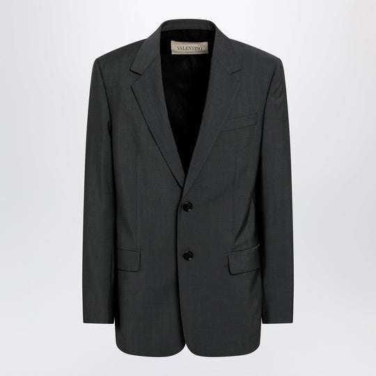 Single-Breasted Wool And Mohair Jacket In Black
