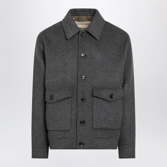 Grey Wool And Cashmere-Blend Overshirt Jacket
