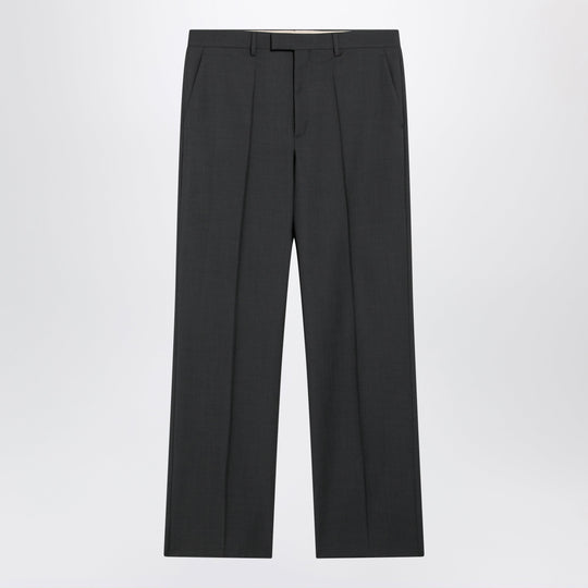 Gray Wool-Blend Pants