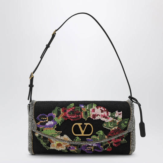 Small Devain Shoulder Bag With Floral Bead Embroidery