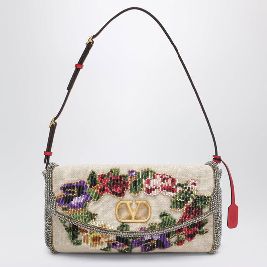 Small Devain Shoulder Bag With Floral Bead Embroidery