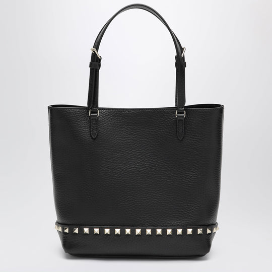 Small Rockstud Shopper Bag In Black Leather