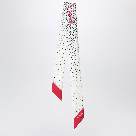 Little Stars Starry Bandeau Scarf In Silk, Vanilla Red