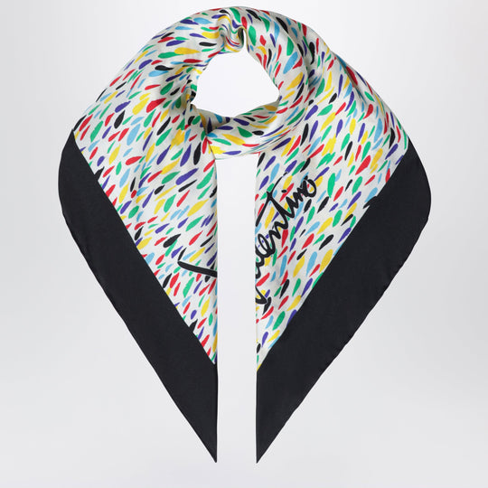 Silk Scarf With Multicolor Print