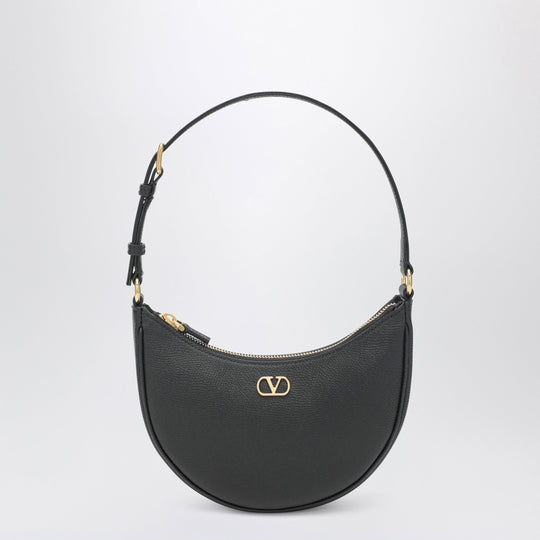 Vlogo Signature Mini Hobo Bag In Black Leather