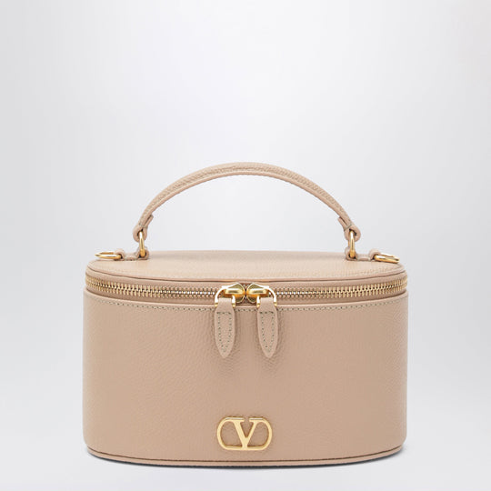 V Logo Signature Mini Vanity Bag In Pink Leather