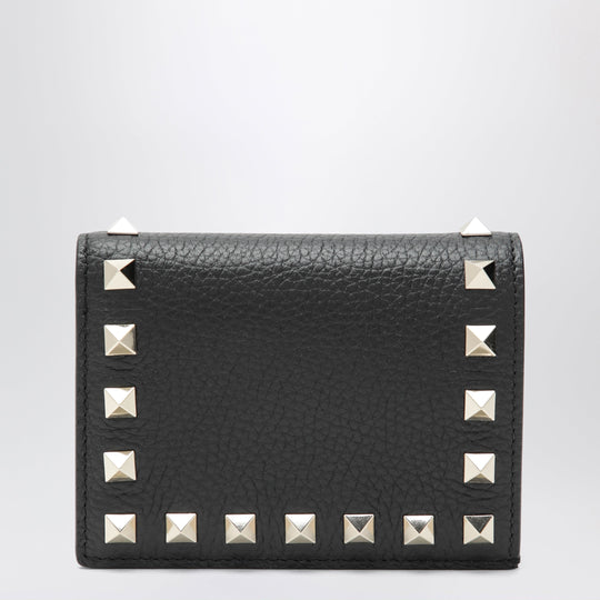 Black Rockstud Leather Wallet