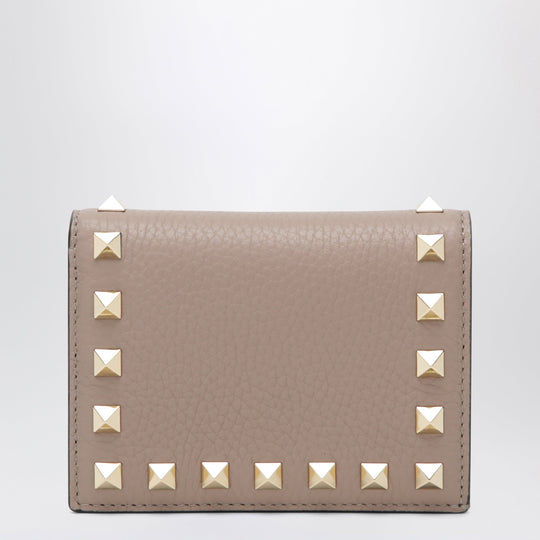 Rockstud Wallet In Powder Pink Leather