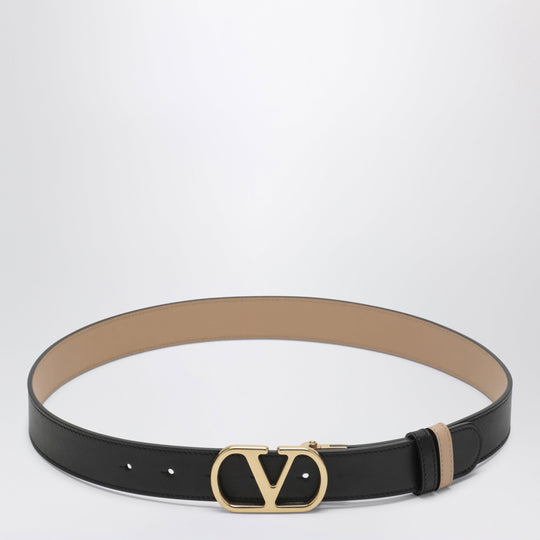 Black/Pink Reversible V Logo Signature Belt